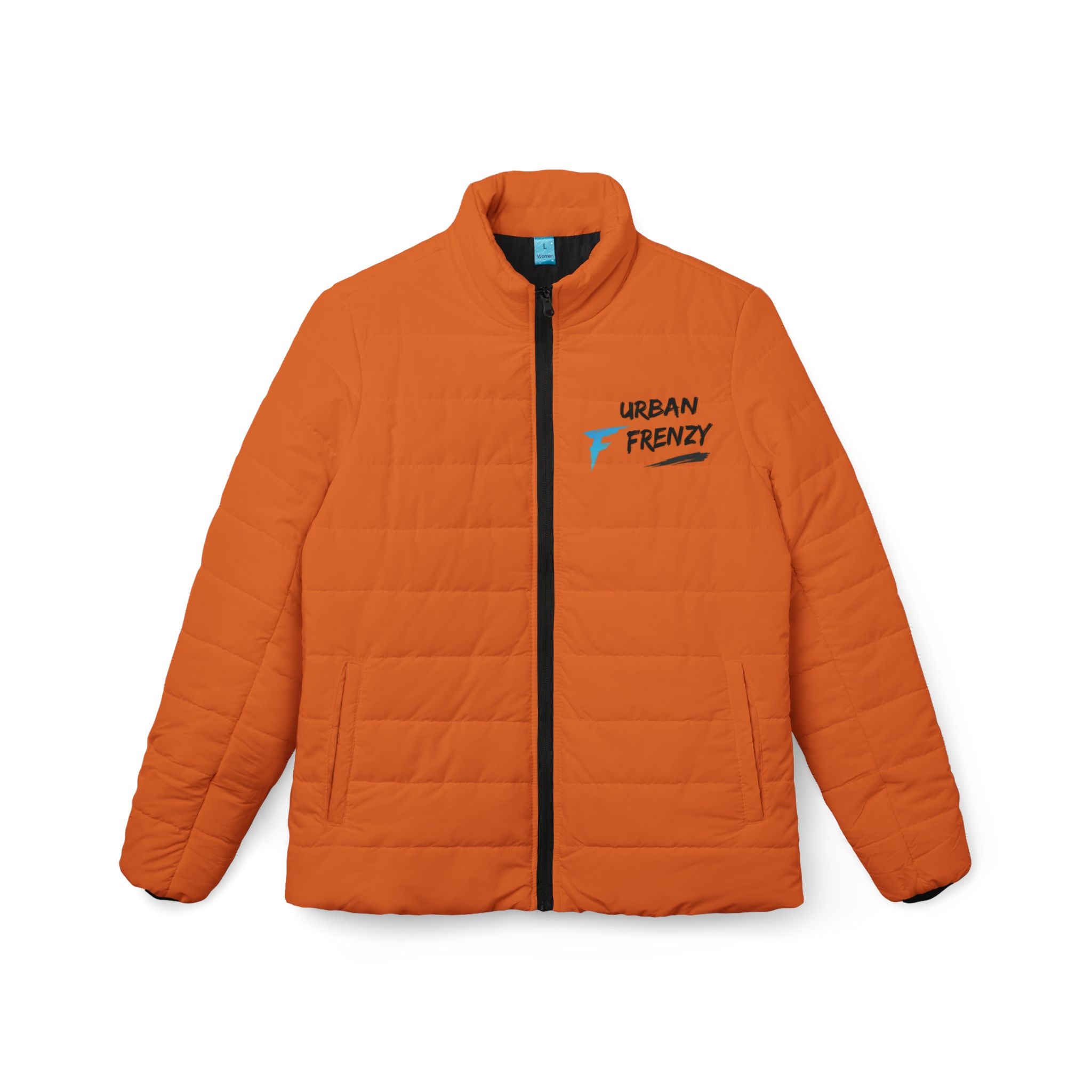 Urban Frenzy Orange Women’s Puffer Jacket — Lightweight Quilted Winter Coat