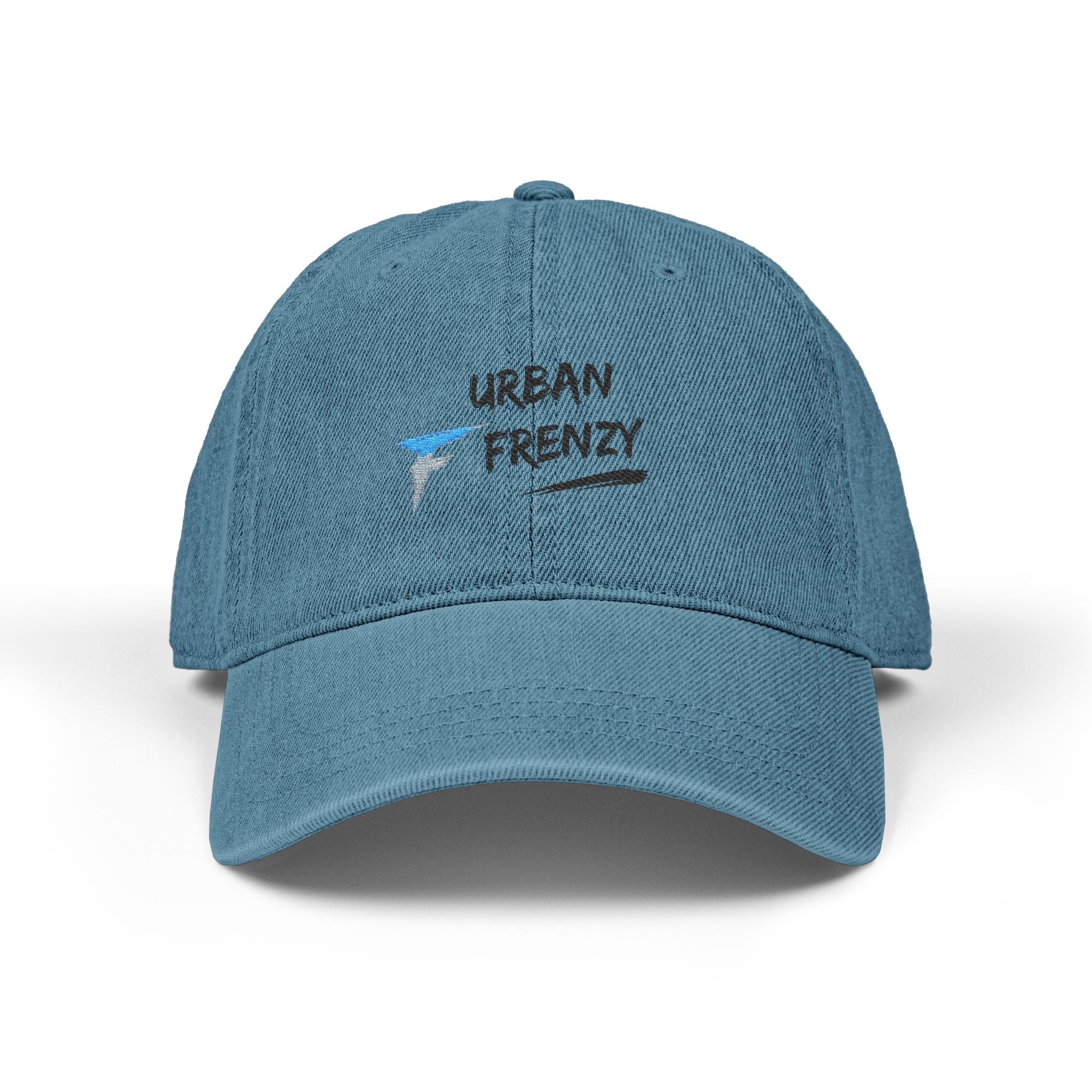 Denim Hat — "Urban Frenzy" Embroidered Vintage Dad Cap