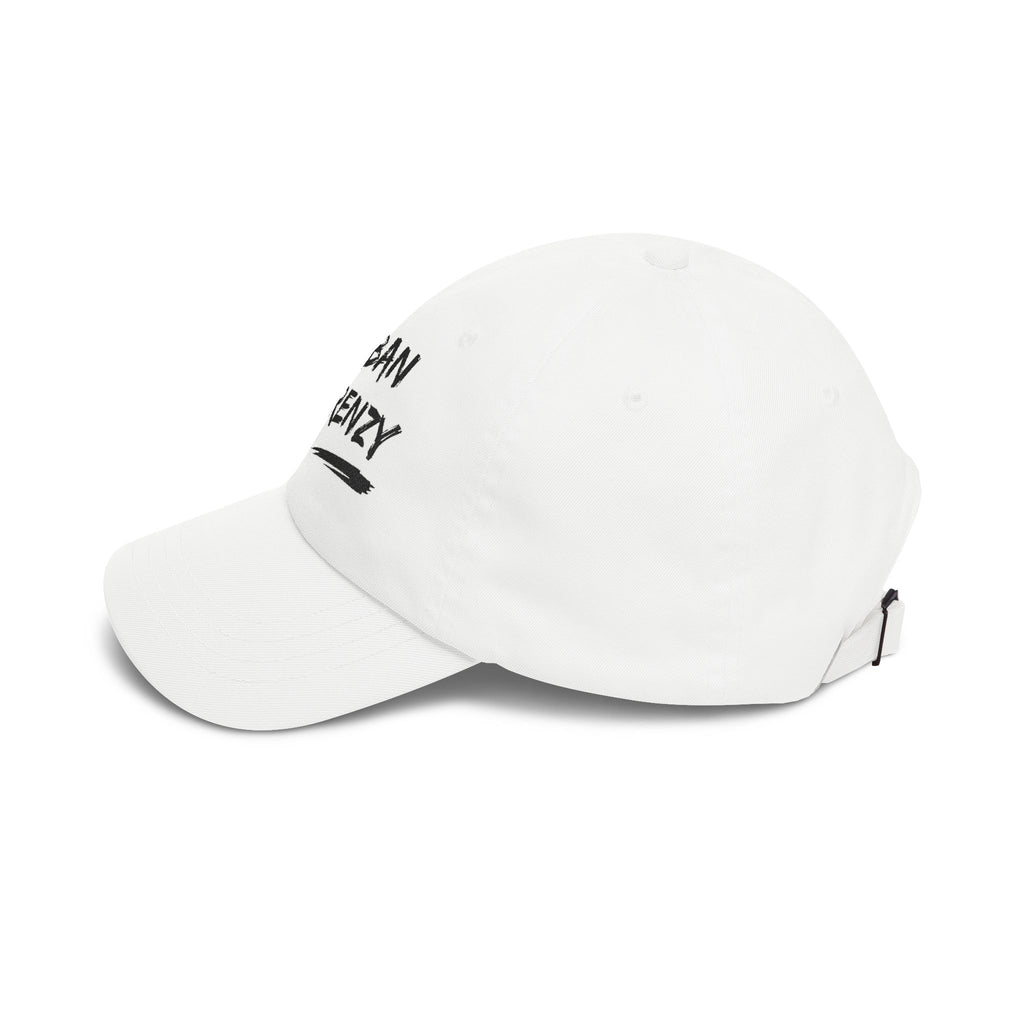 Urban Frenzy Classic Dad Cap — White Embroidered Logo Baseball Hat
