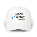 Urban Frenzy Classic Dad Cap — White Embroidered Logo Baseball Hat