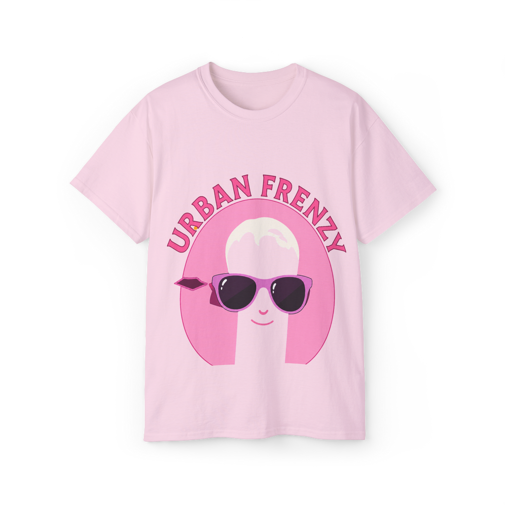 Urban Frenzy Graphic Tee — Retro Pink Sunglasses Streetwear Shirt
