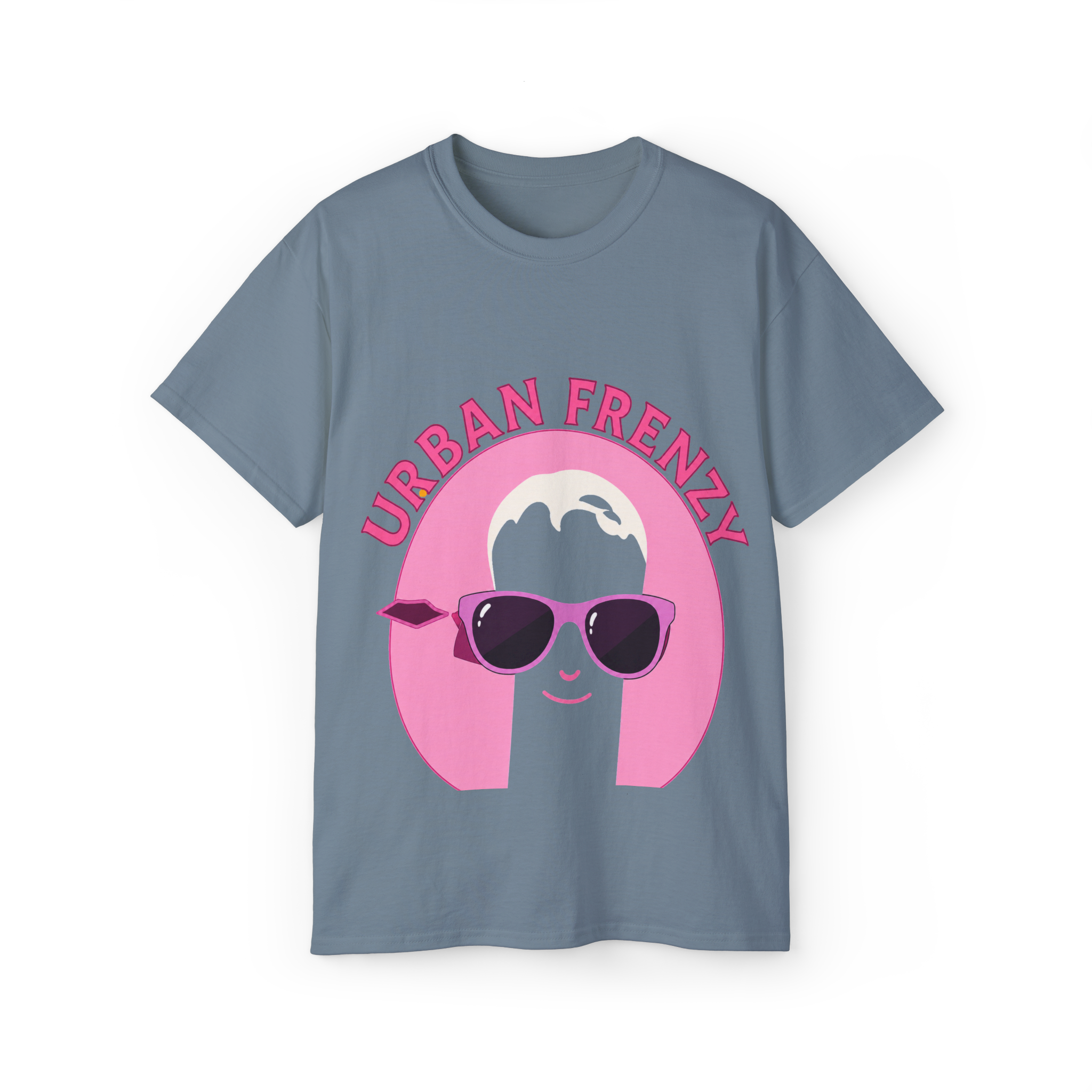 Urban Frenzy Graphic Tee — Retro Pink Sunglasses Streetwear Shirt
