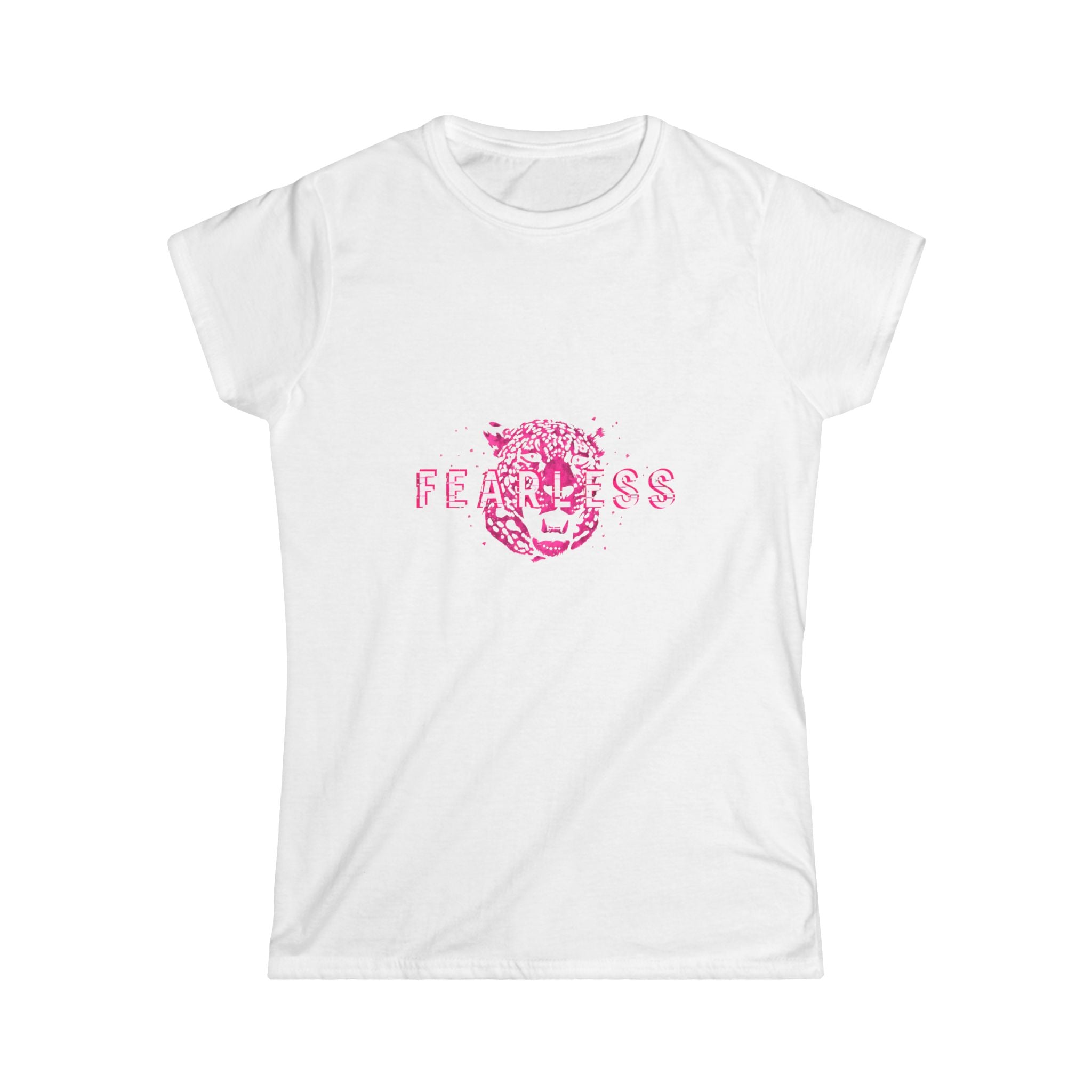 Fearless Lion Women's Tee — Pink Floral Lion Graphic Shirt