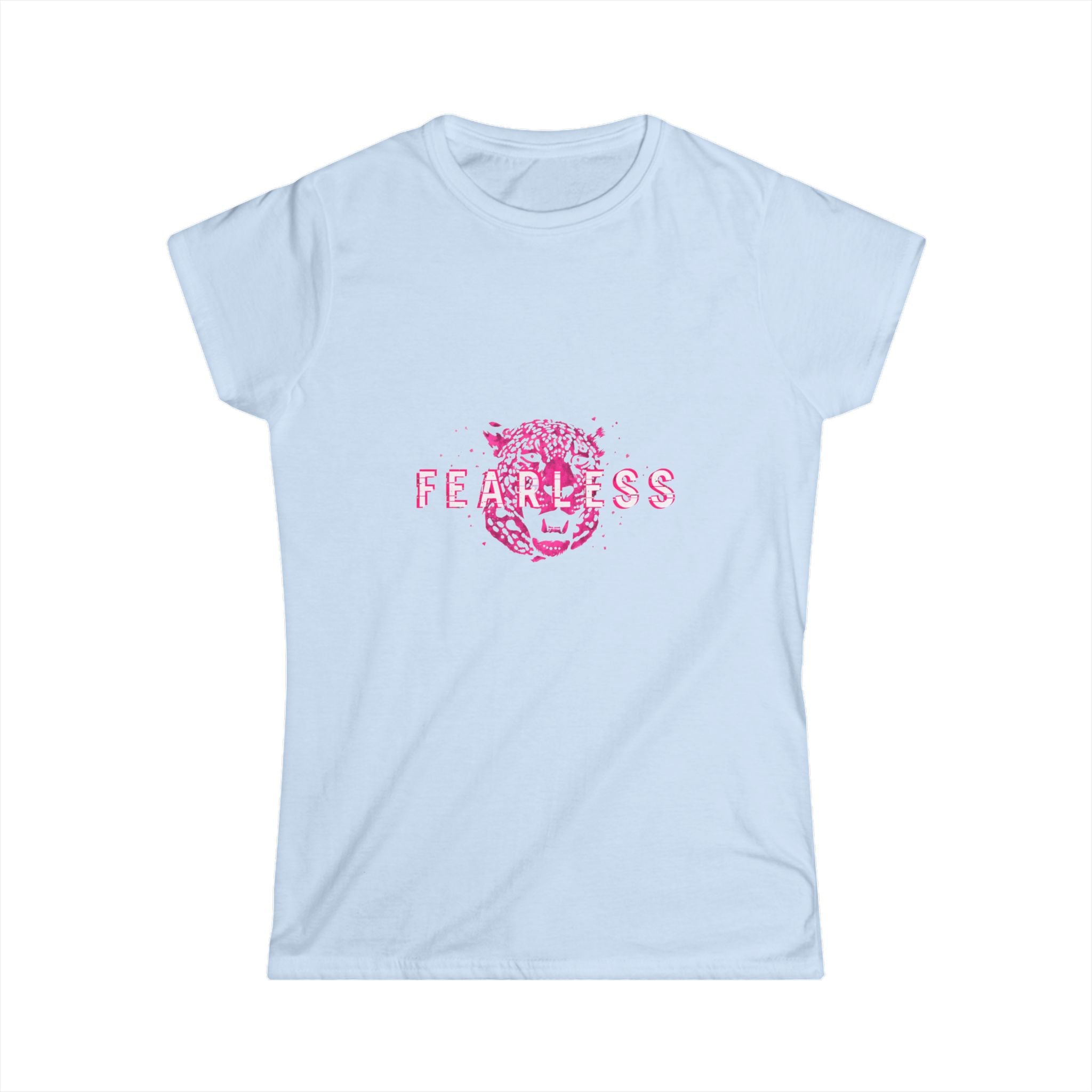 Fearless Lion Women's Tee — Pink Floral Lion Graphic Shirt