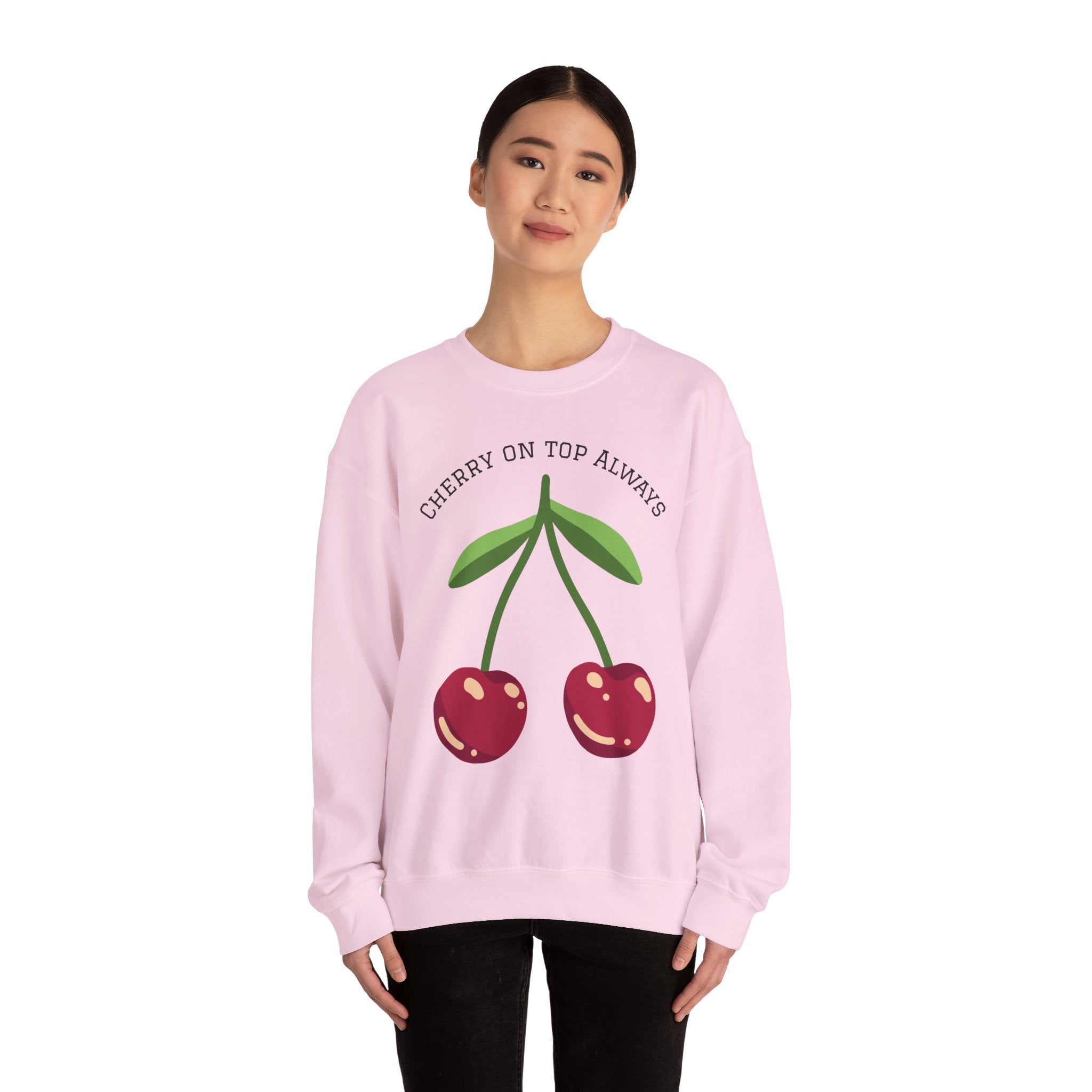 Cherry Graphic Sweatshirt — Cute Retro Fruit Crewneck for Women & Men