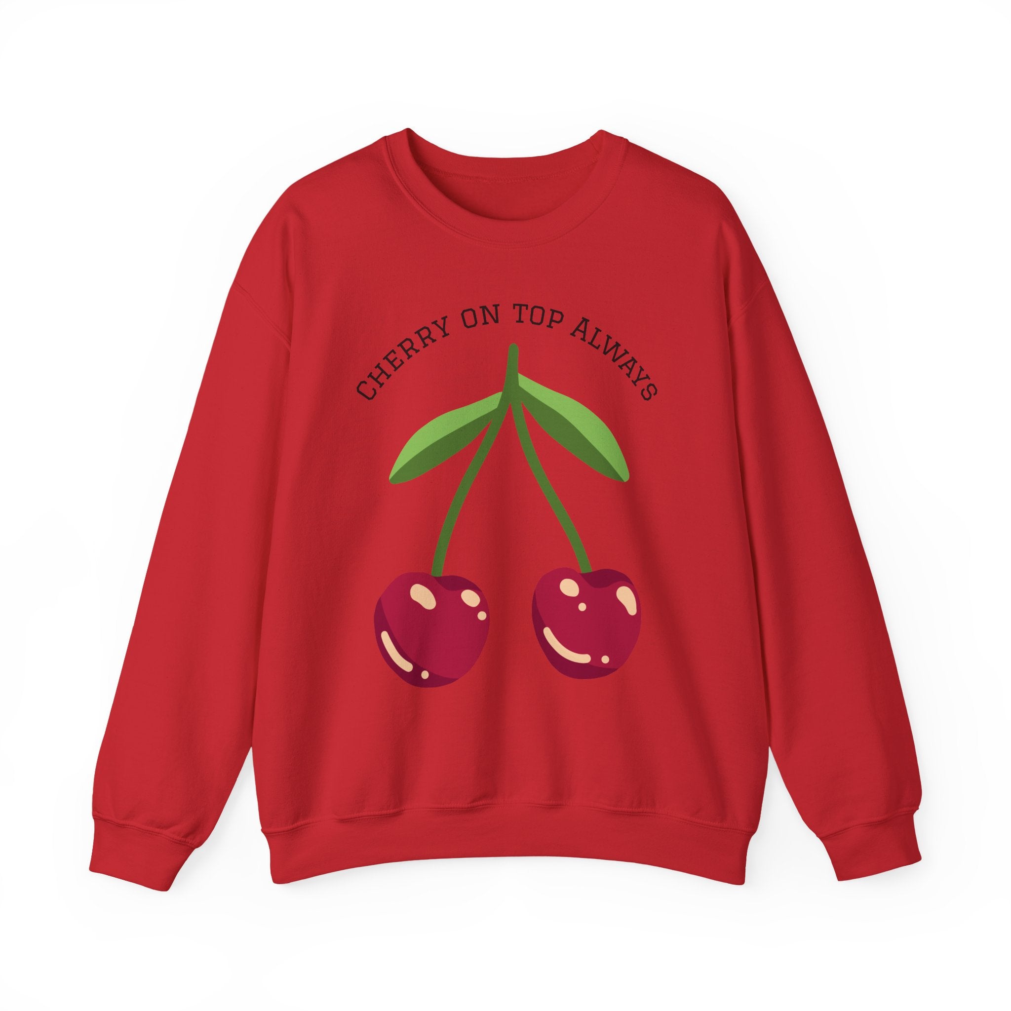 Cherry Graphic Sweatshirt — Cute Retro Fruit Crewneck for Women & Men