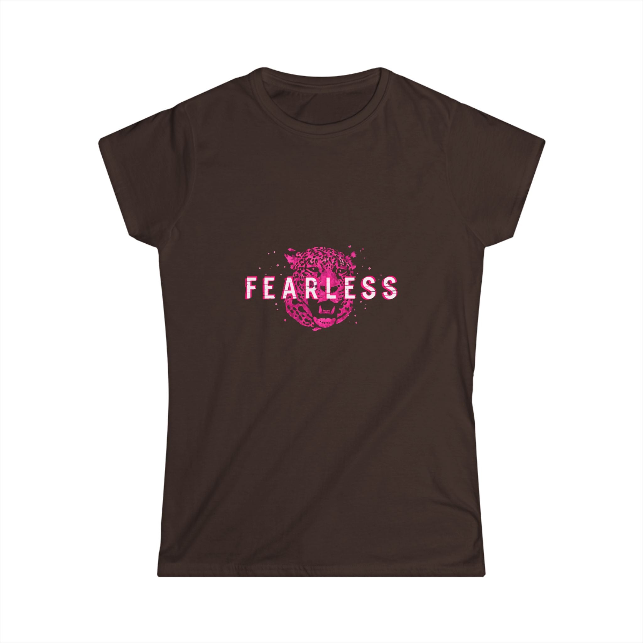 Fearless Lion Women's Tee — Pink Floral Lion Graphic Shirt