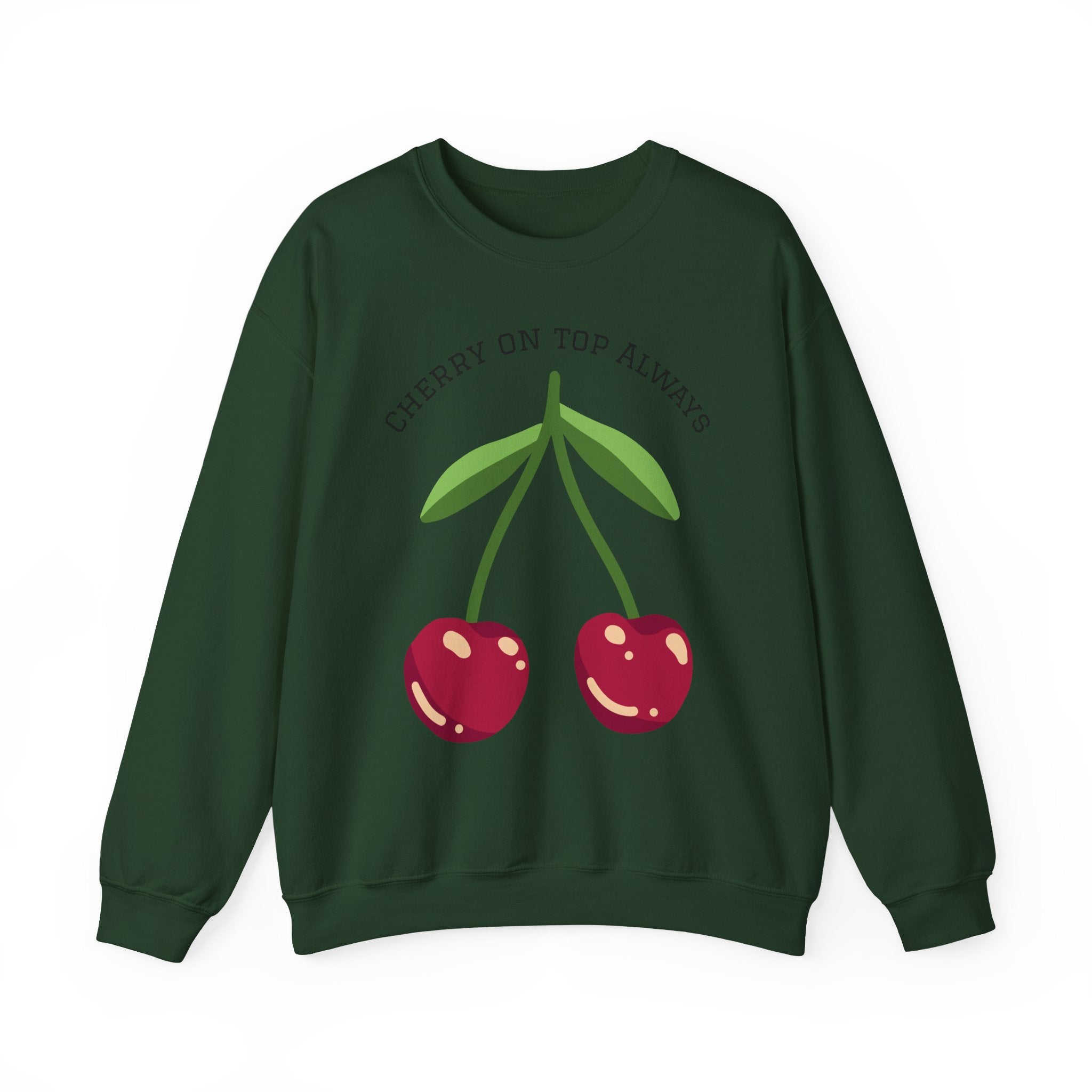 Cherry Graphic Sweatshirt — Cute Retro Fruit Crewneck for Women & Men
