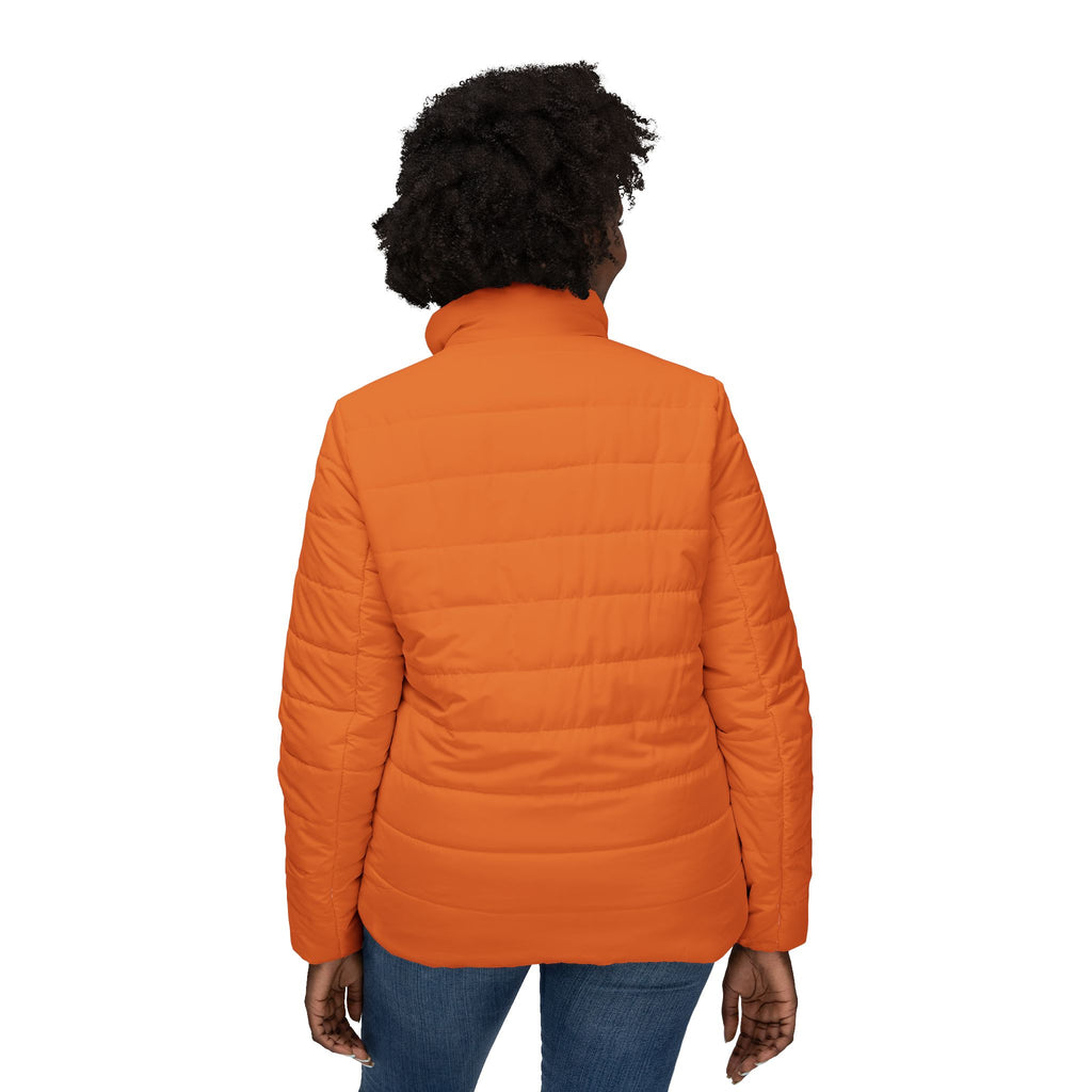 Urban Frenzy Orange Women’s Puffer Jacket — Lightweight Quilted Winter Coat