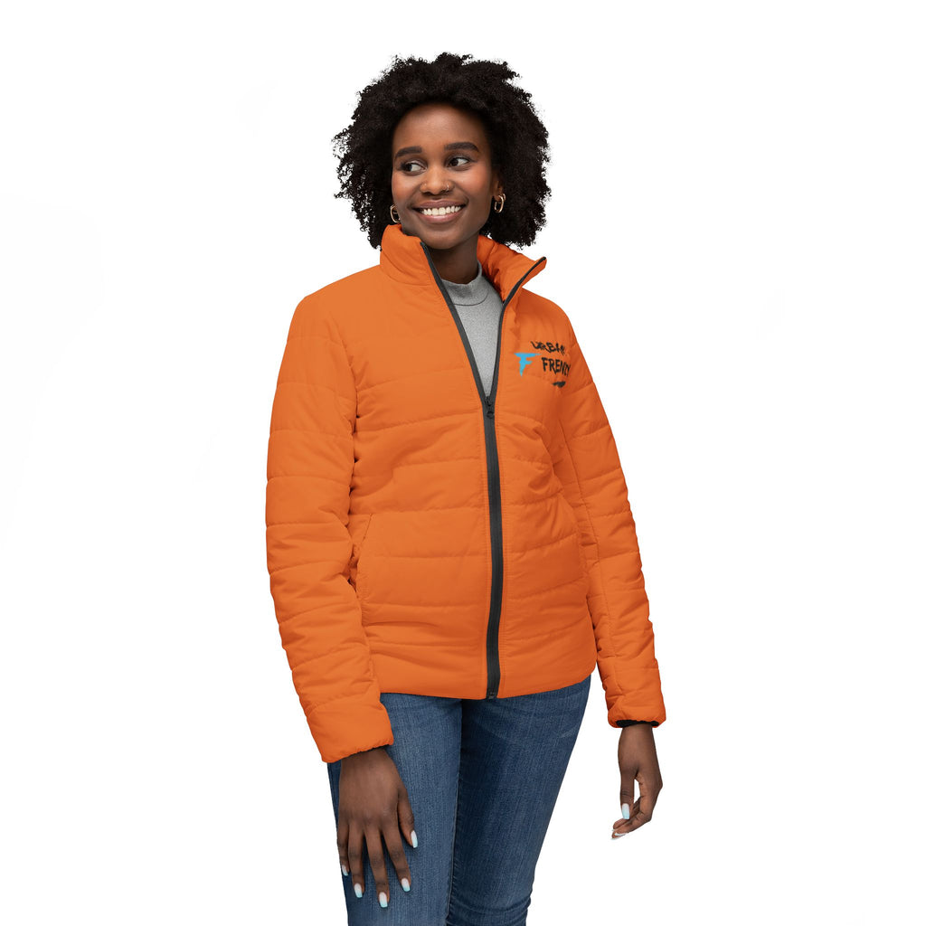 Urban Frenzy Orange Women’s Puffer Jacket — Lightweight Quilted Winter Coat