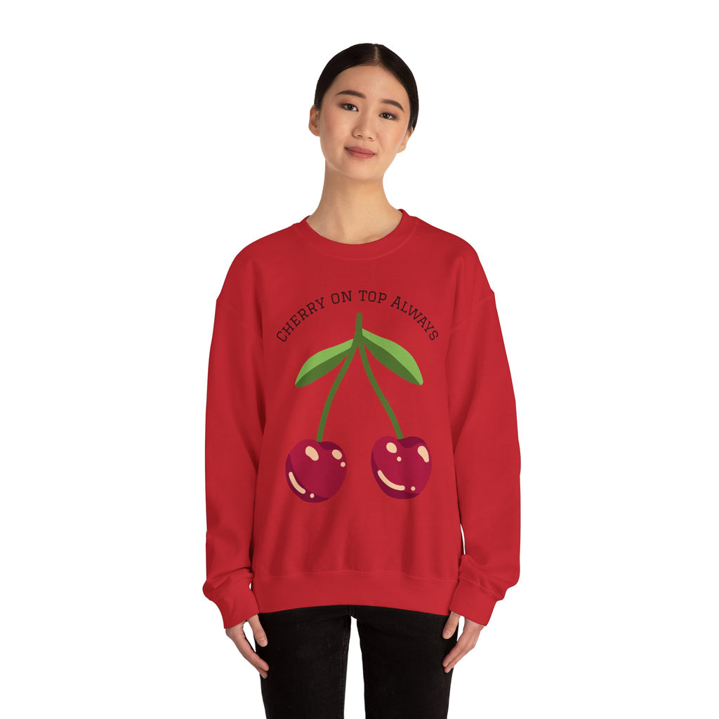 Cherry Graphic Sweatshirt — Cute Retro Fruit Crewneck for Women & Men