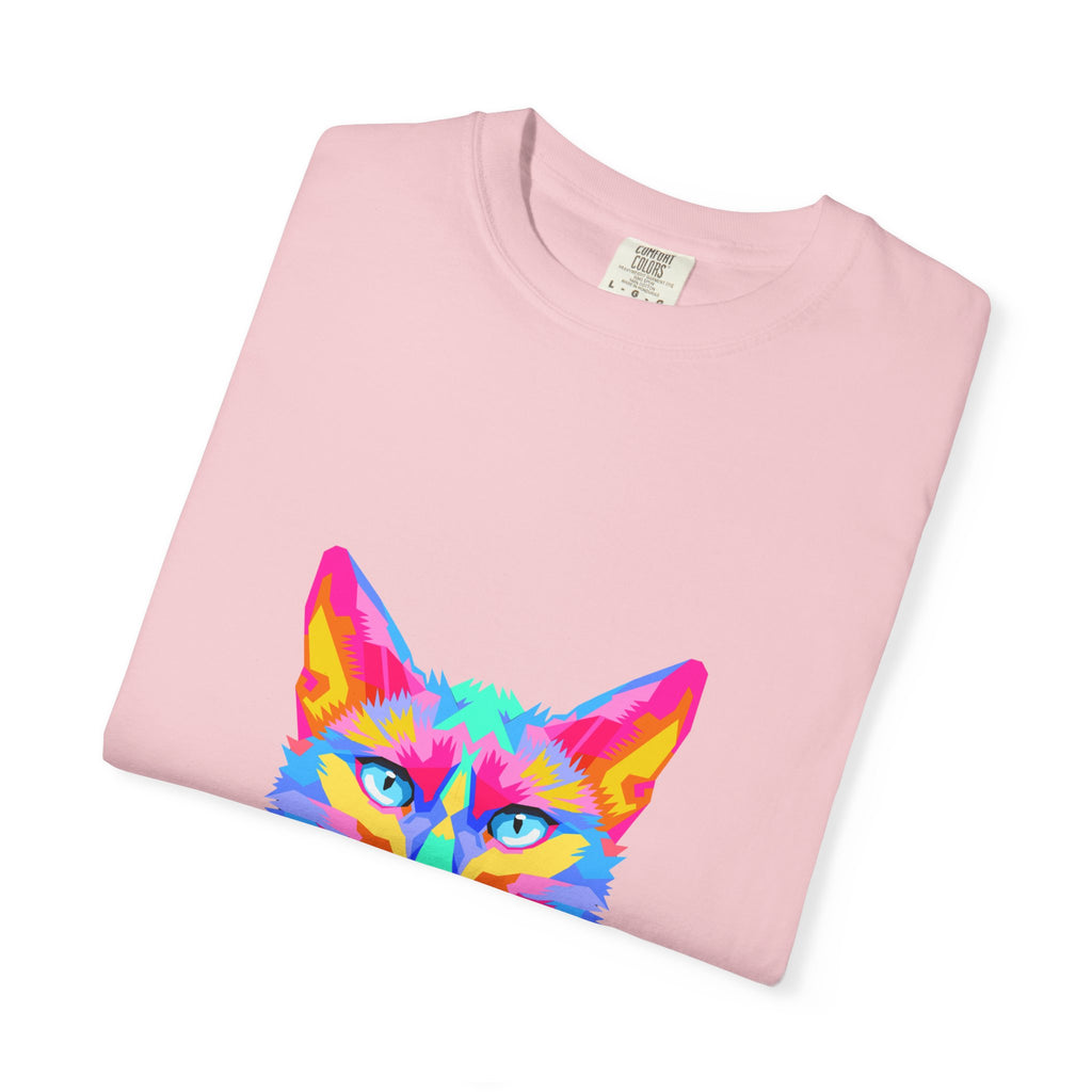 Psychedelic Cat T-Shirt — Neon Rainbow Feline Graphic Tee