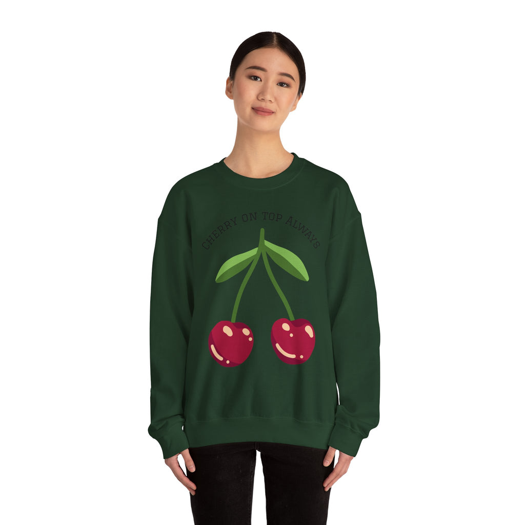 Cherry Graphic Sweatshirt — Cute Retro Fruit Crewneck for Women & Men