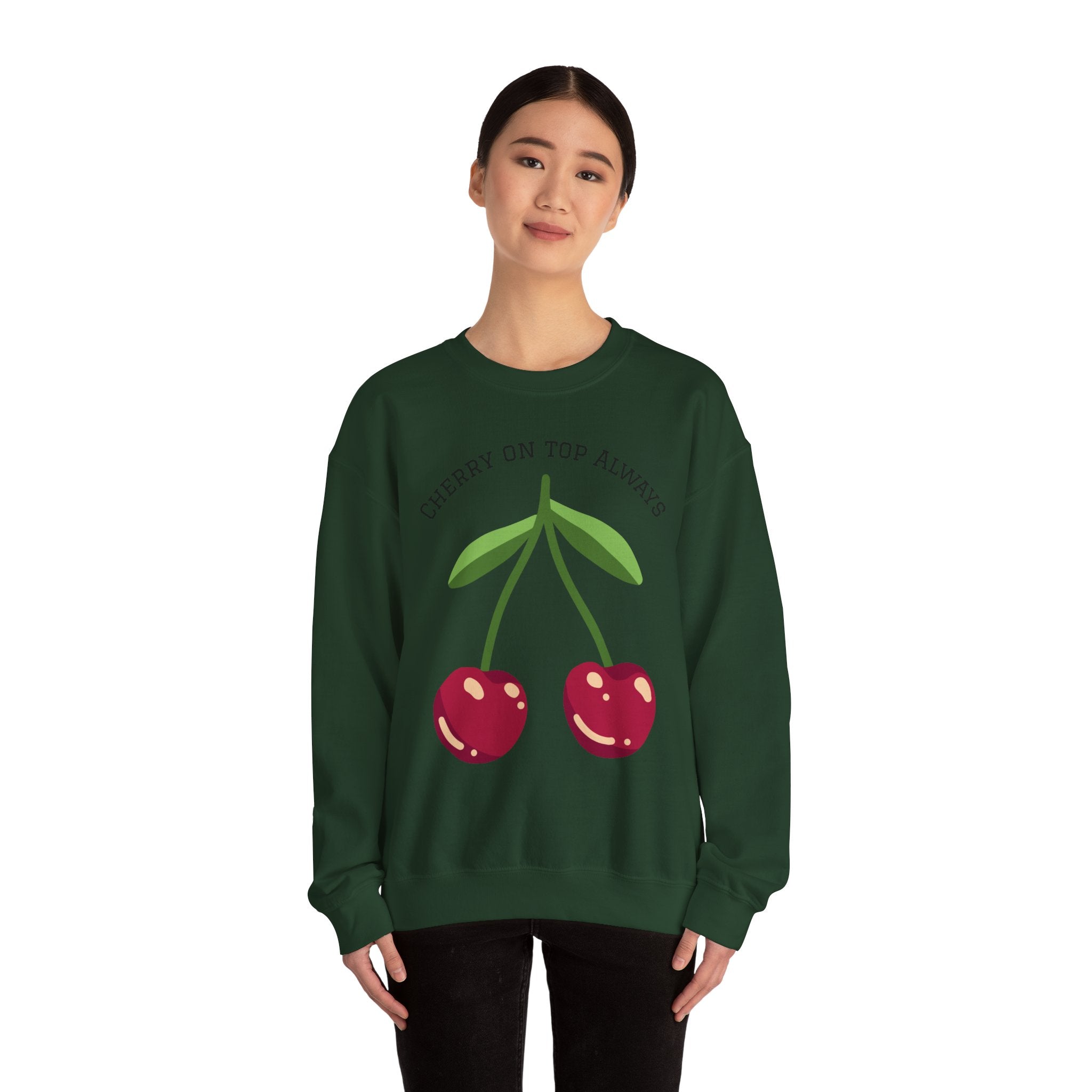 Cherry Graphic Sweatshirt — Cute Retro Fruit Crewneck for Women & Men